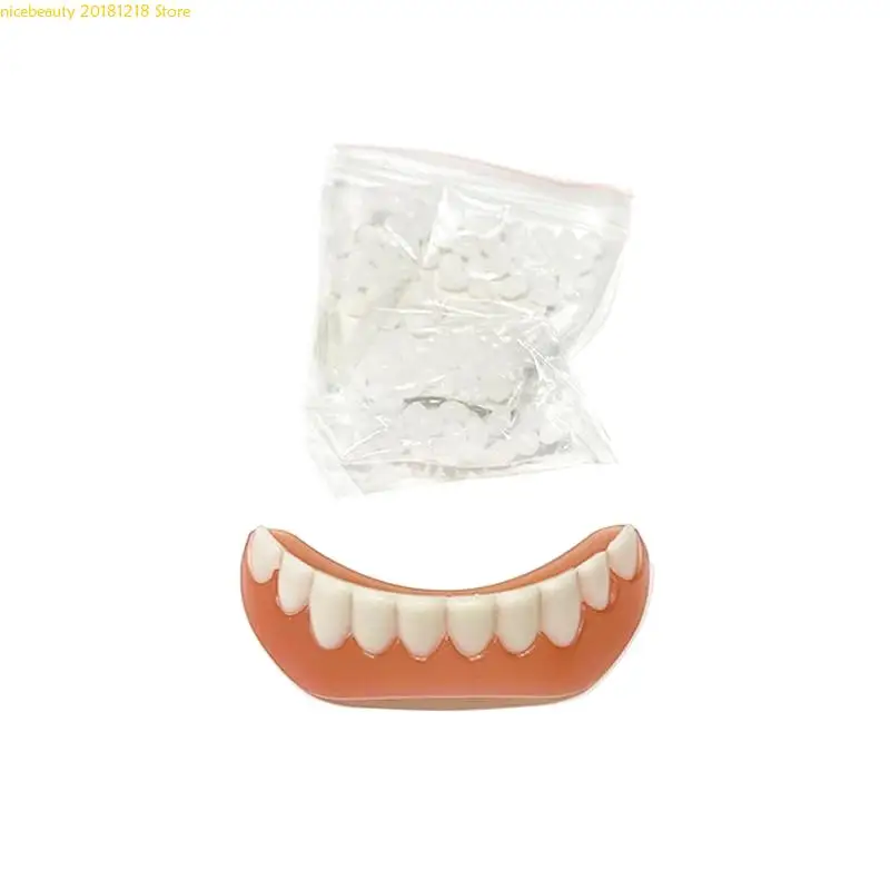 Upper/Lower False Tooth Cover Perfect Veneers Comfort Fake Teeth Instant Teeth E8BB