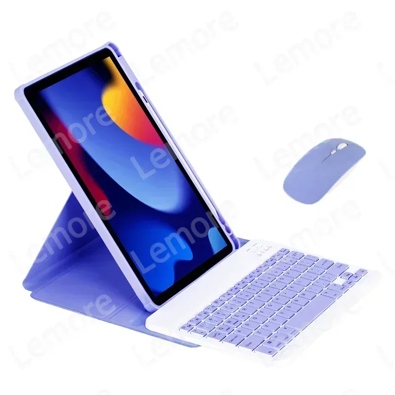 360 °   Capa de teclado acrílico de rotação com slot para lápis para iPad A16 11a 10a 9a 8a 7a geração Pro 10.5 Air 11 Air 5 4 3