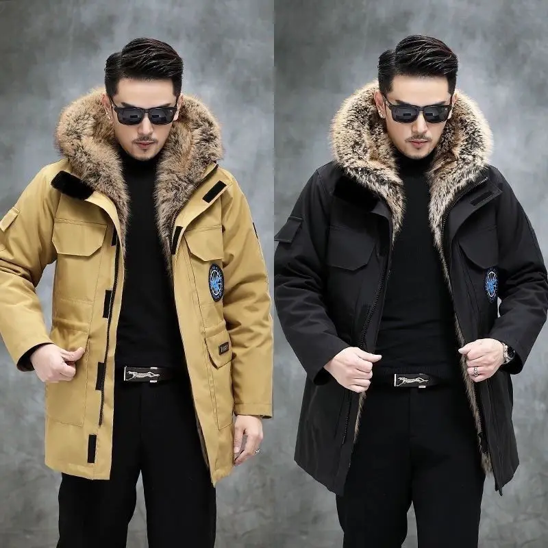 Pai Overcome Casaco de Inverno, Dois Podem Abrir, Outwear Extra, Casaco Grosso, Jaqueta Masculina, Pele De Imitação, Parkas, Outono, Novo