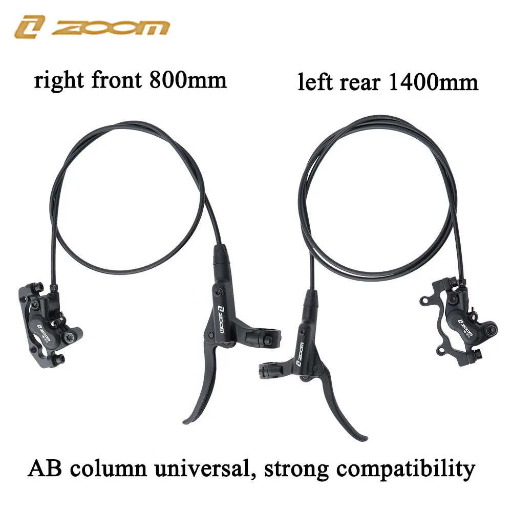 ZOOM MTB Hydraulic Brake 4 Piston Brake 800/1400mm oil pressure Caliper Clamp Disc Brake mountain bike rotor 160mm Cycling Parts