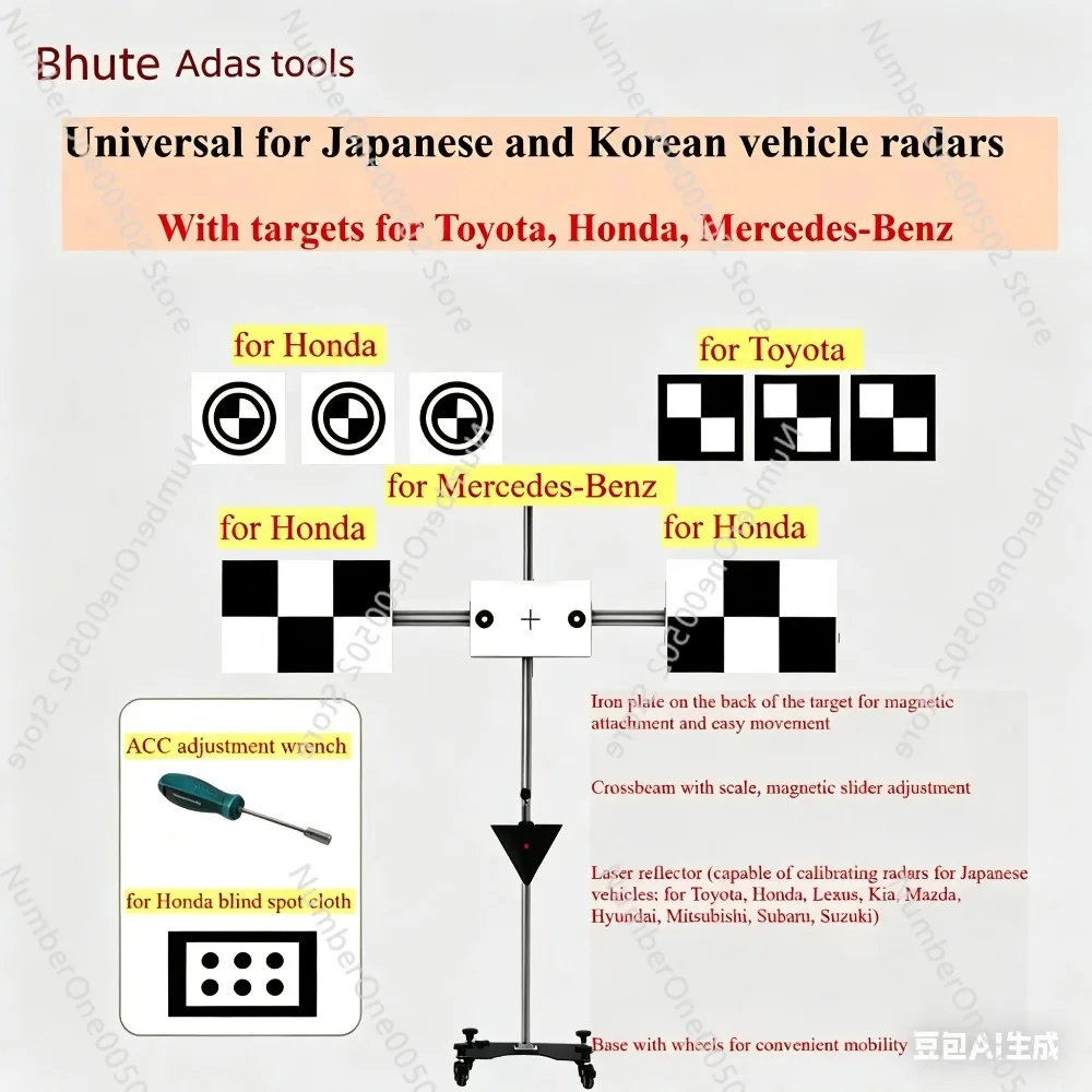 ADAS Calibration Tool ACC mmWave Radar Calibration for Japanese Korean Cars, Front Camera Calibration for Mercedes, Toyota Honda