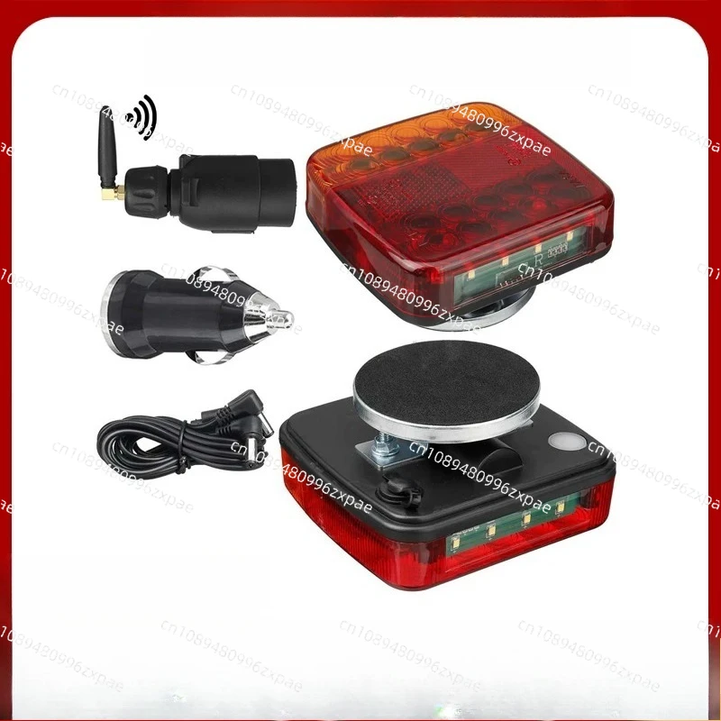 1 Set 12V 24V 30M Wireless Magnetic LED Tail light Trailer Rear Light Signal Warning Brake Light RV Camper Lorry Truck