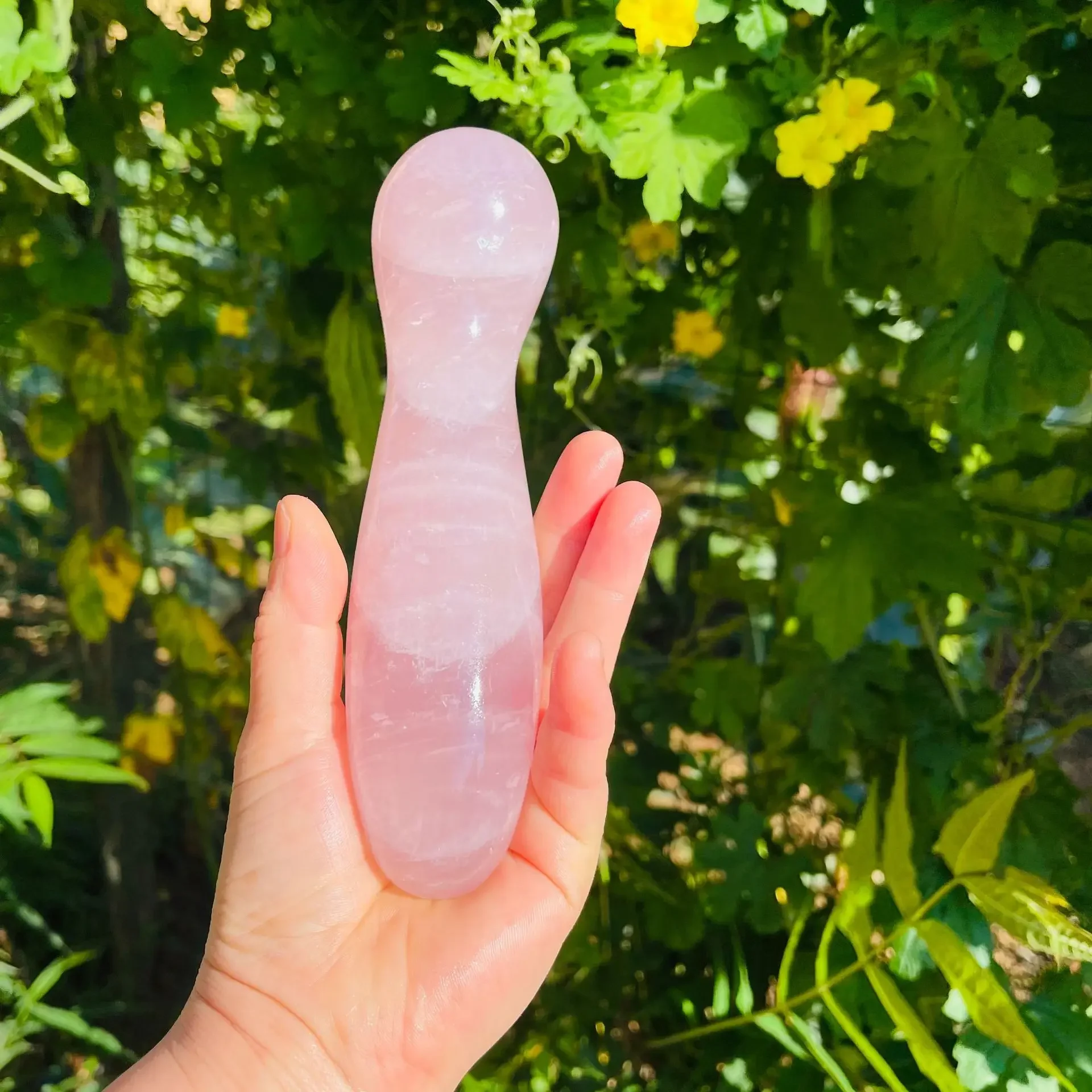 Pink Crystal Massage Stick Natural Rose Quartz Wands Good Quality Crystal Massage  Stone Ornament Gift Gemstone Crafts