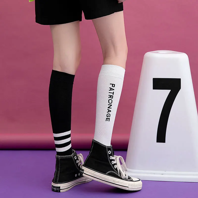 AB version long tube calf socks personality fashion street style European and American high tube socks knee socks