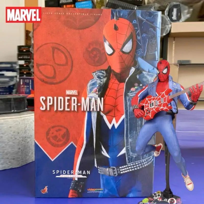 Original Hottoys Ht Marvel Spider-man Spider-punk Suit 1/6 Anime Figur Action Figures Collection Model Toys Gift