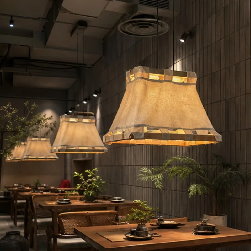 Yamano terroir restaurant decorative lanterns medieval wabi-sabi wind linen hand zen small chandelier dining  room lamp