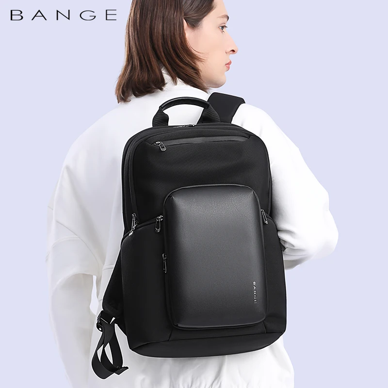 BANGE 2023 New Backpack Men Business Large Fashion Backpack School Expandable USB Bag Capacity15.6 Laptop Backpack Waterproof