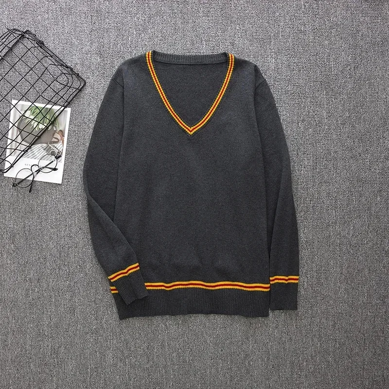 DY202019 nuevo suéter de manga larga Slytherin Ravenclaw Hufflepuff con cuello en V, ropa diaria Unisex que combina con todo, disfraces de Cosplay 25 * fgf