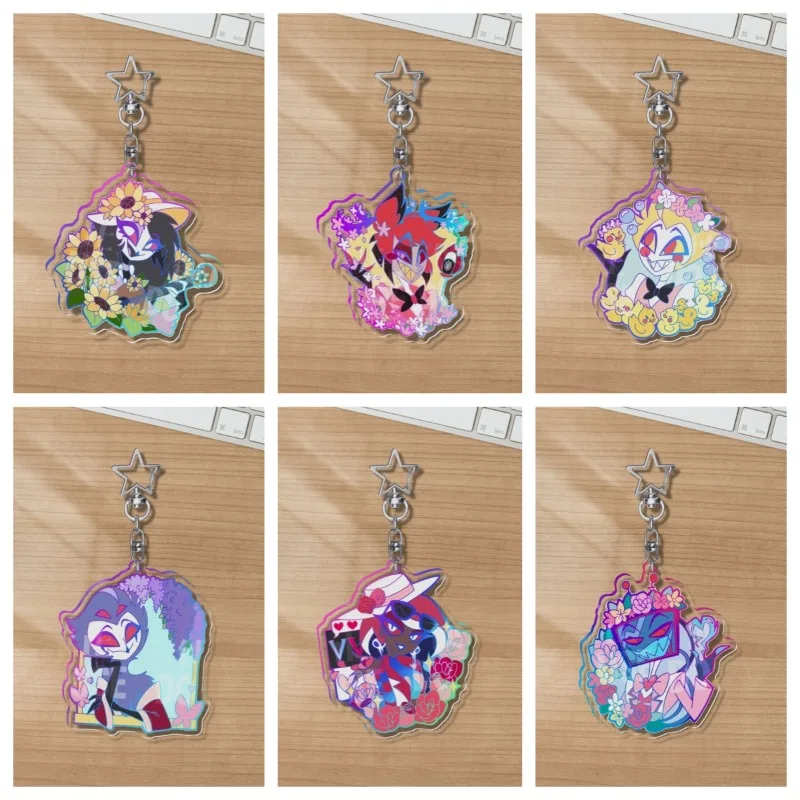 Chaveiro de sonho da noite de verão feminino blitz chaveiro para homens alastor chaveiro stolas acrílico chaveiro vox pingente cos presente da menina