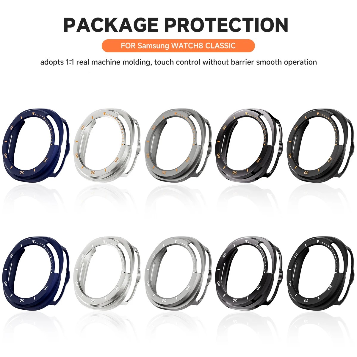 Custodia protettiva a copertura totale per Samsung Galaxy Watch 8 Classic 46mm,[senza protezione per lo schermo] Cover sottile antiurto per Samsung Watch 8
