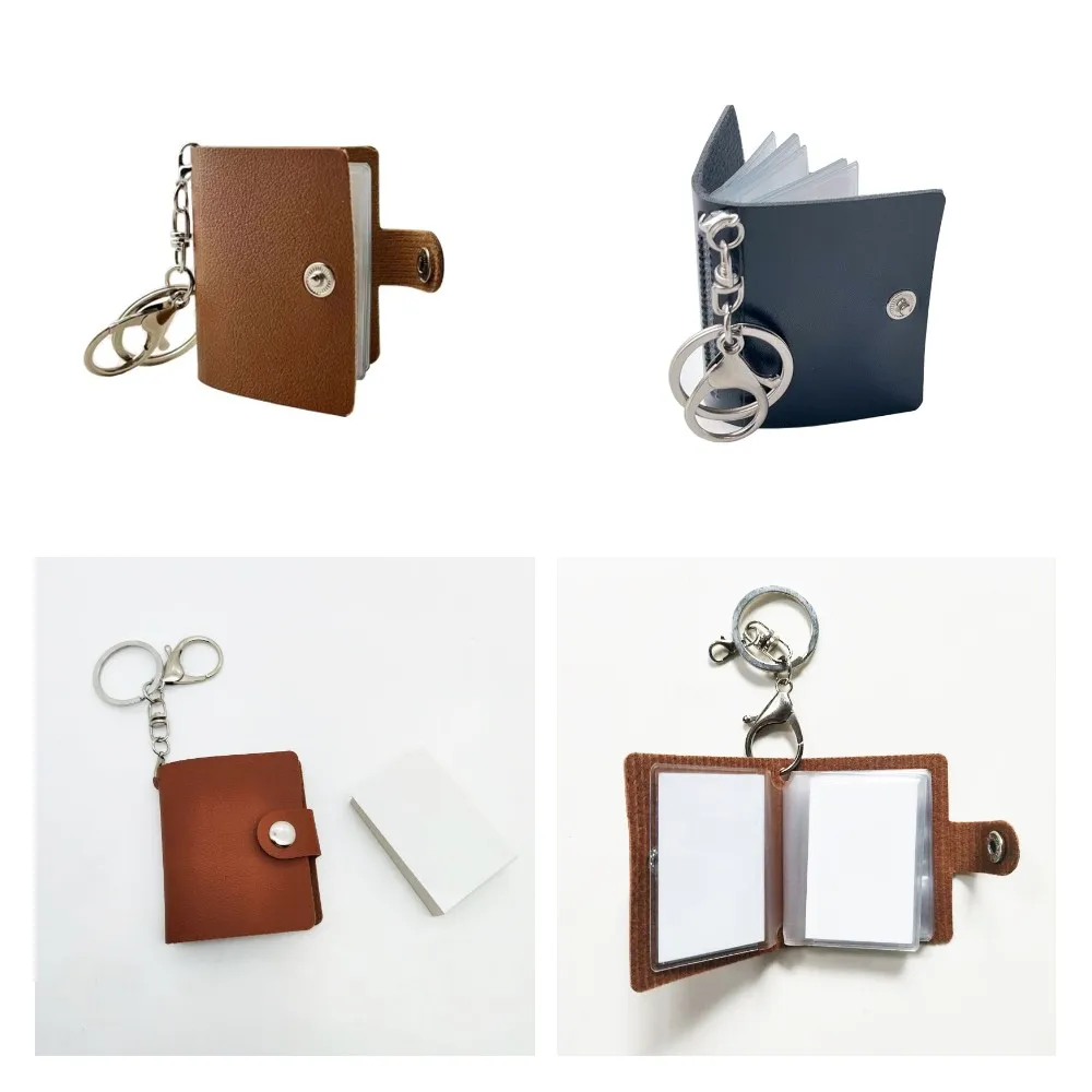 

10pcs Creative PU Keychain Mini Photo Album Sublimation Blank Photo Frame Keyrings For Custom Anniversary Gift