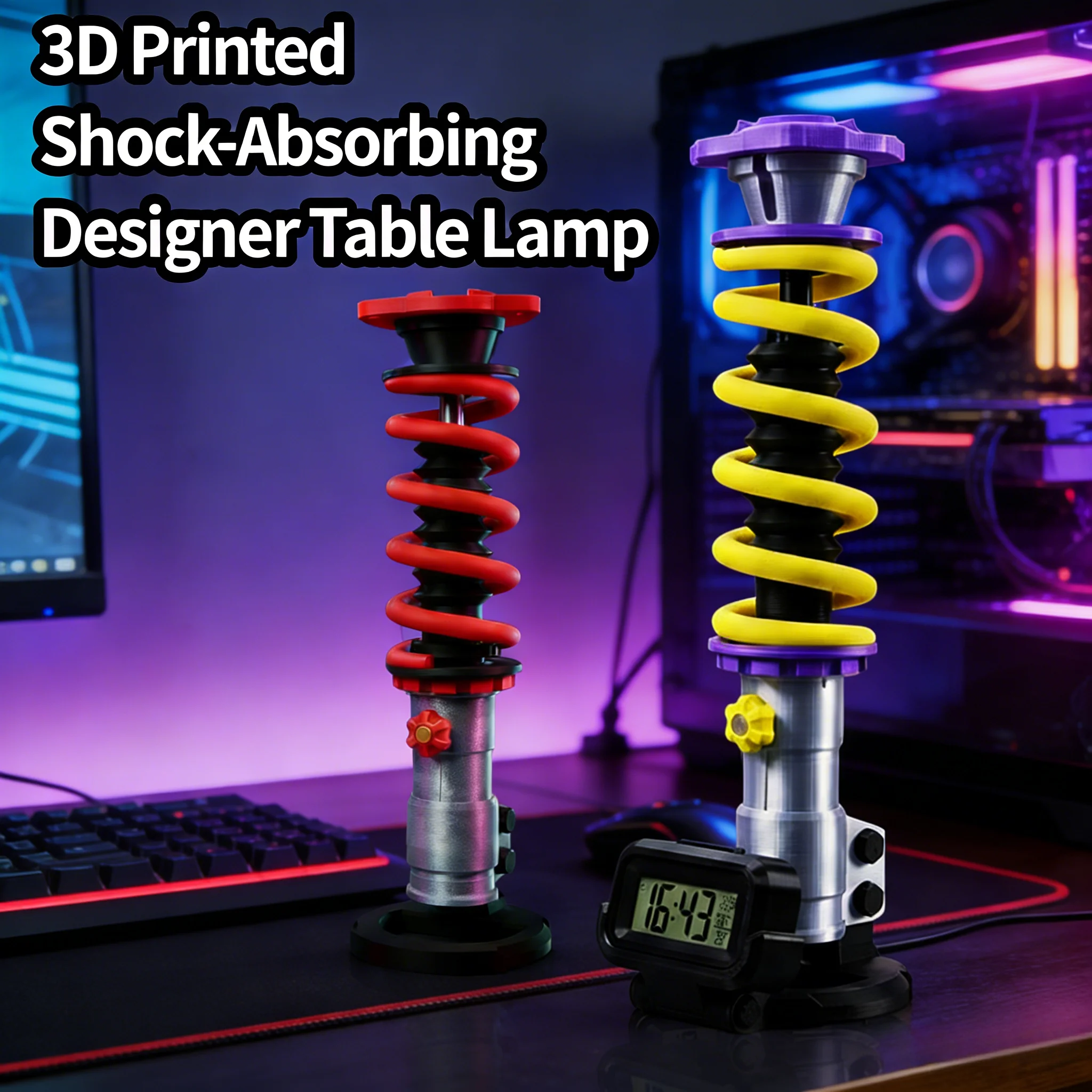 In Stock Original Shock Absorbing Spring Night Light Car Ambient Light Car Decoration Creative Personalized Light Boy Gift