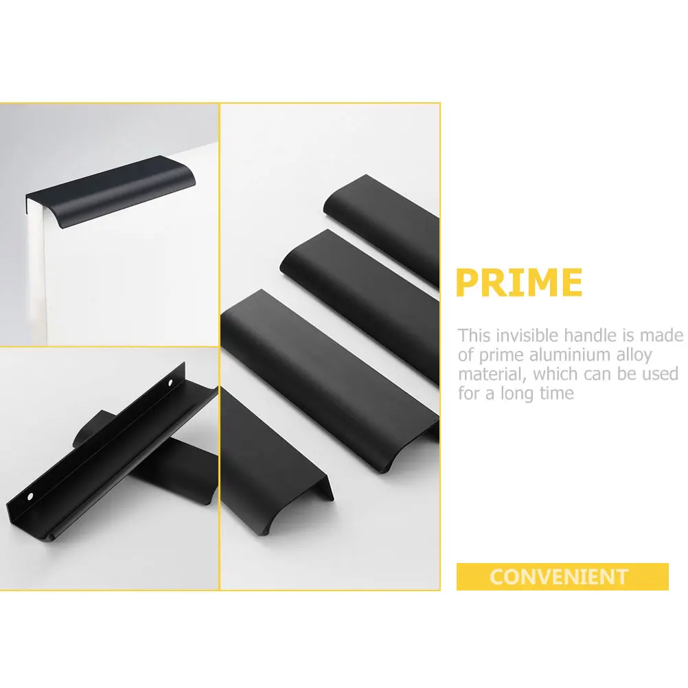 

4 Pcs Invisible Pull H les Modern Cabinet Furniture Wardrobe Drawers Cupboard Aluminium Alloy Long Lasting Easy Install Round