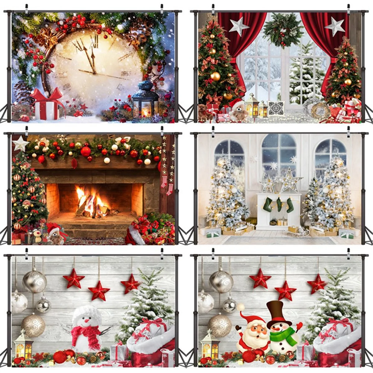 

210X150Cm Christmas Background Cloth Snowflake Party Decor Holiday Children Photography Background Cloth, C