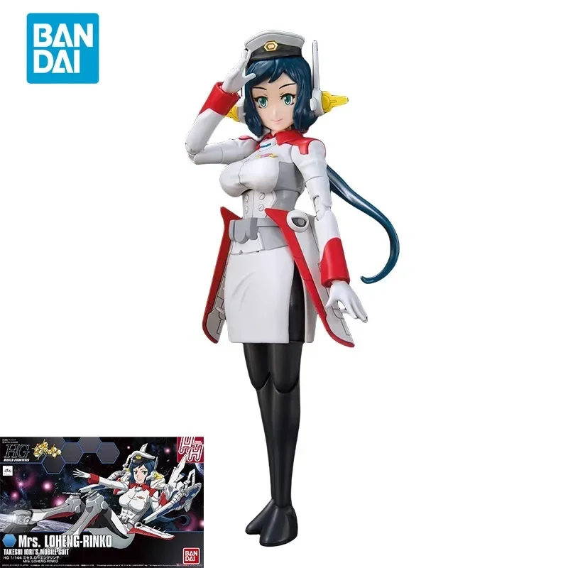 Bandai Original GUNDAM Anime Model HGBF 1/144 Mrs. LOHENG-RINKO TAKESHI IORI'S MOBILE SUIT Action Figure Toys Gifts For Kids