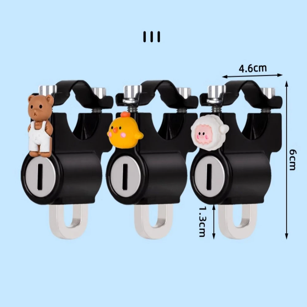 Cartoon Motorcycles Helmet Lock Anti-theft Helmet Lock Handlebar Mount Motorcycle Electric Motorbike Security Lock Accessories
