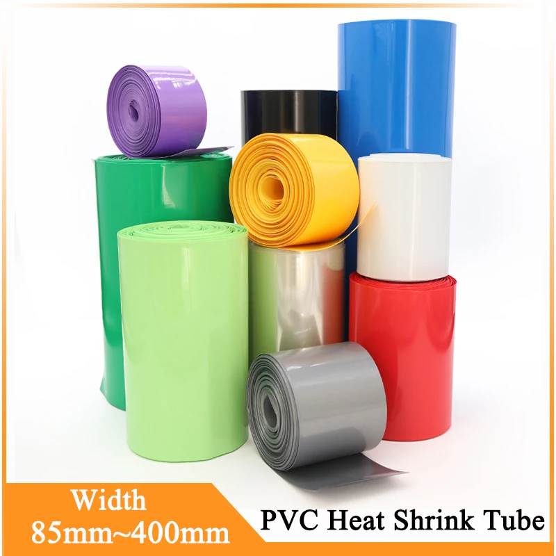 

Width 85mm ~ 400mm PVC Heat Shrink Tube Shrink Wrap Film Insulated Tubing lithium Cable Sleeve Wraping Cover 18650 Battery Case