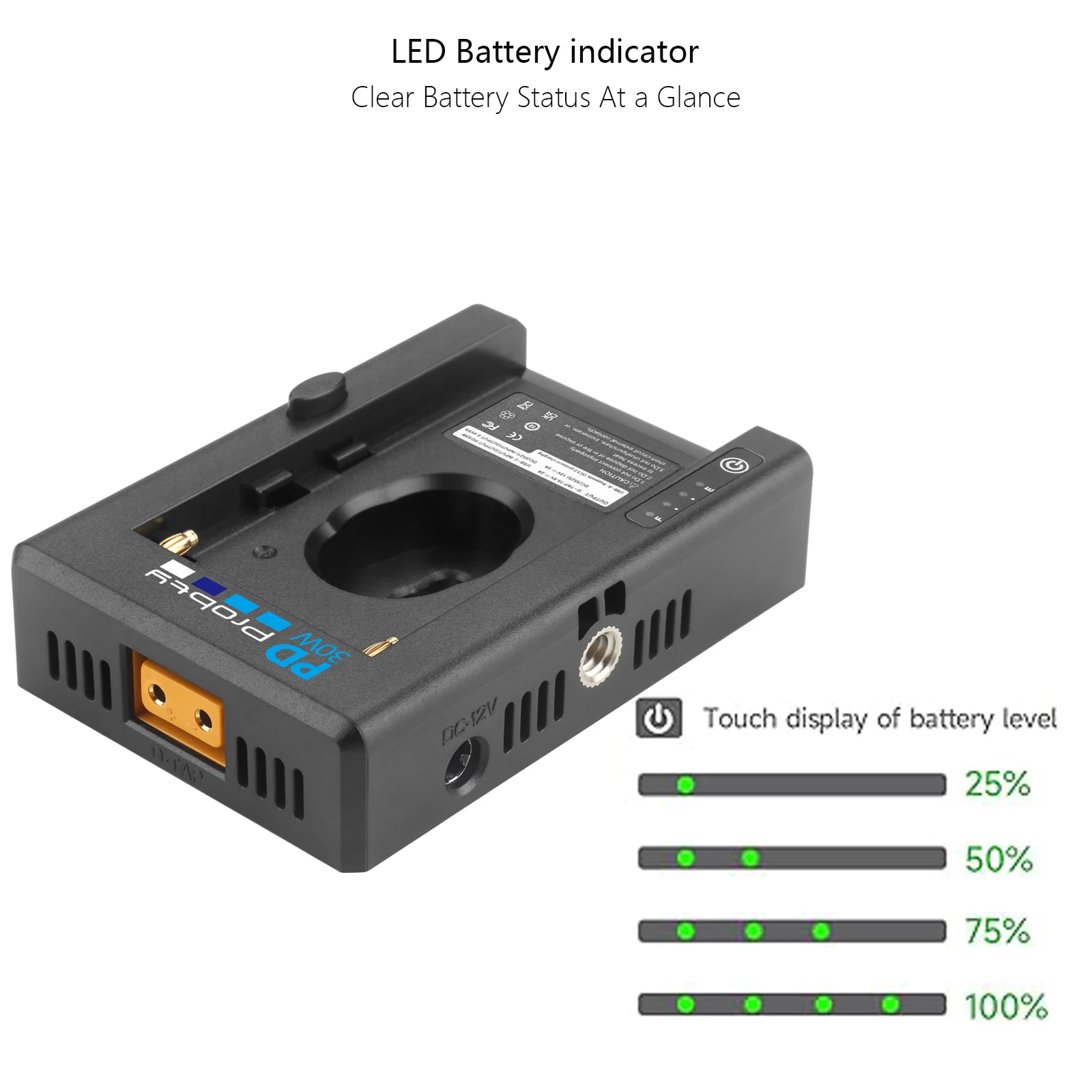 NP-F محول البطارية جبل لوحة ث منفذ USB-C PD30W ومخرجات تيار مستمر مزدوجة لسوني NP-F970 NP-F550 NP-F770 BMPCC 4K 6K Pro