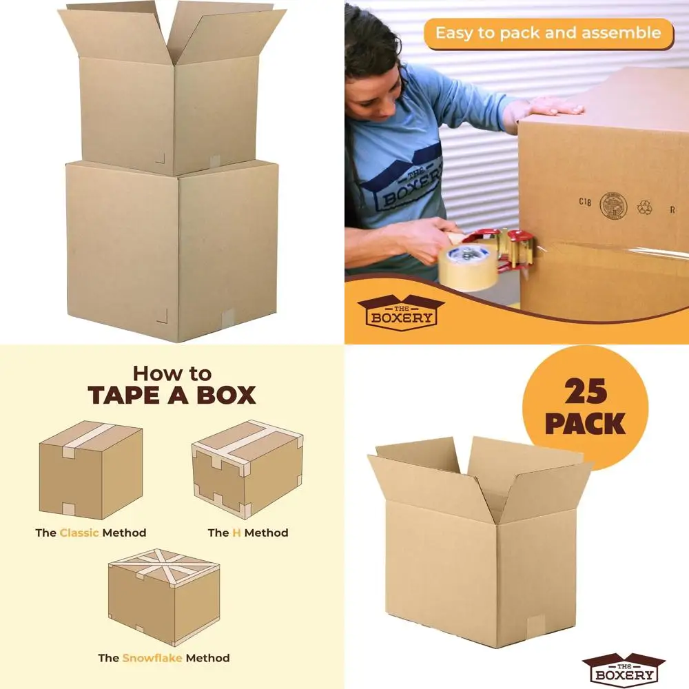 

16x14x14 Brown Corrugated Cardboard Boxes - 25-Pack | Shipping, Packing, Storage | Durable, Eco-Friendly, Recyclable | Made in U