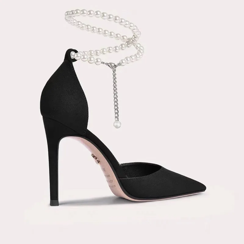 

2 Pieces Pearl Chain Sandals Accessories Fashion Elegant Anti Drop Shoe Chain for High Heels Vintage Luxury Shoe Charms Designer