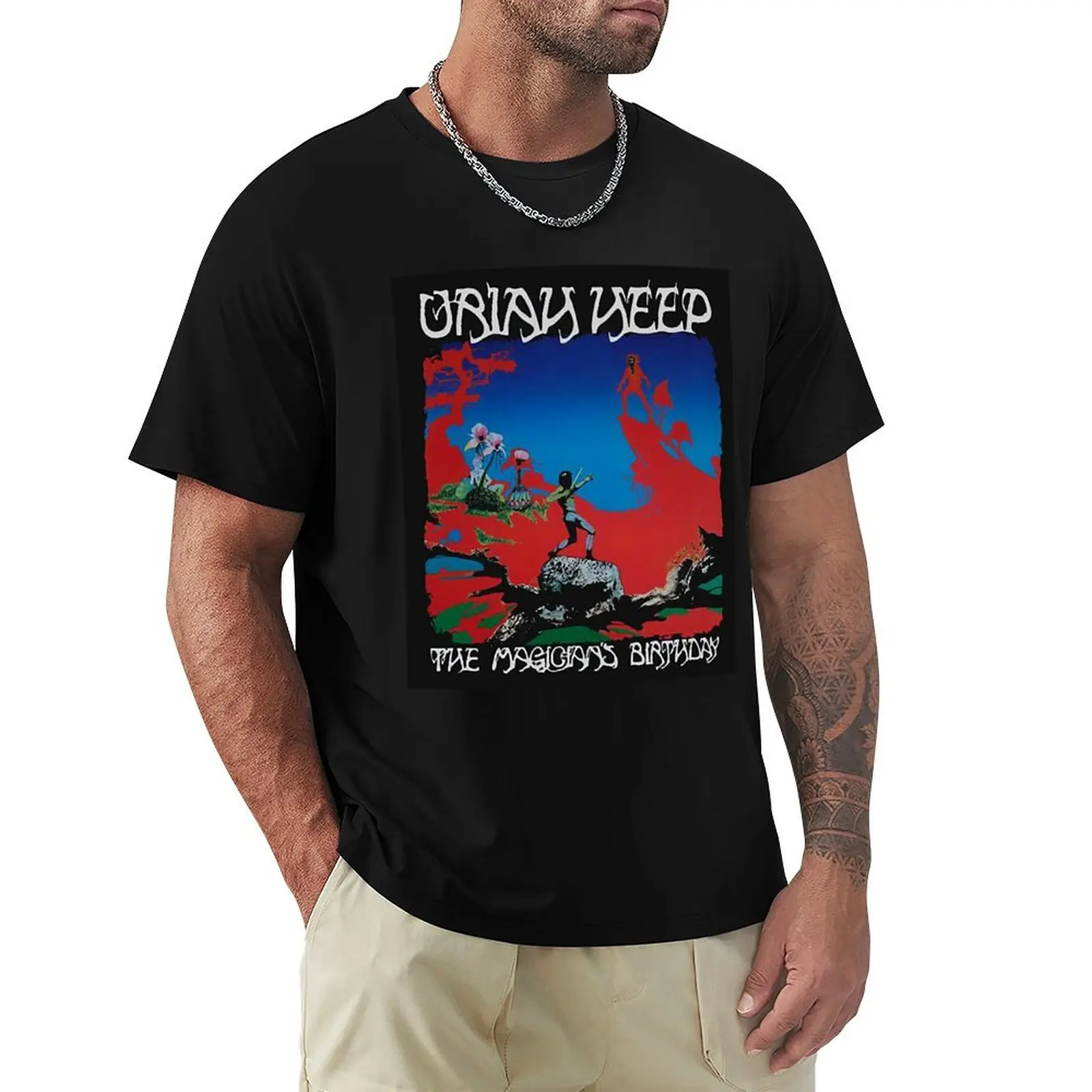 Camiseta de la banda Uriah Heep, la mejor y más nueva, con estampado moderno, informal, con pegatina de Uriah Heep, esencial.
