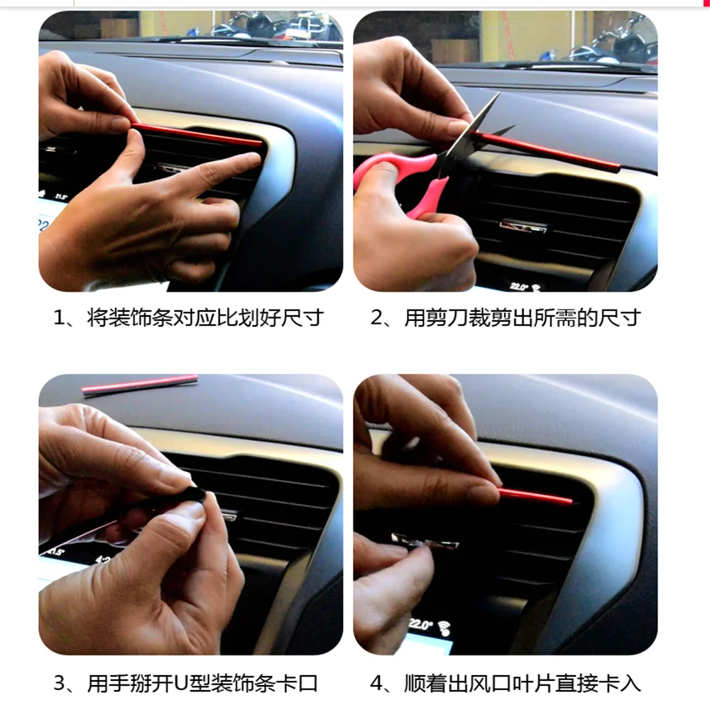 Car air outlet bright strip sticker for KIA Ceed Rio K2 k3 k5 rio Forte Sorento Sportage R Picanto Carnival Niro - view 5