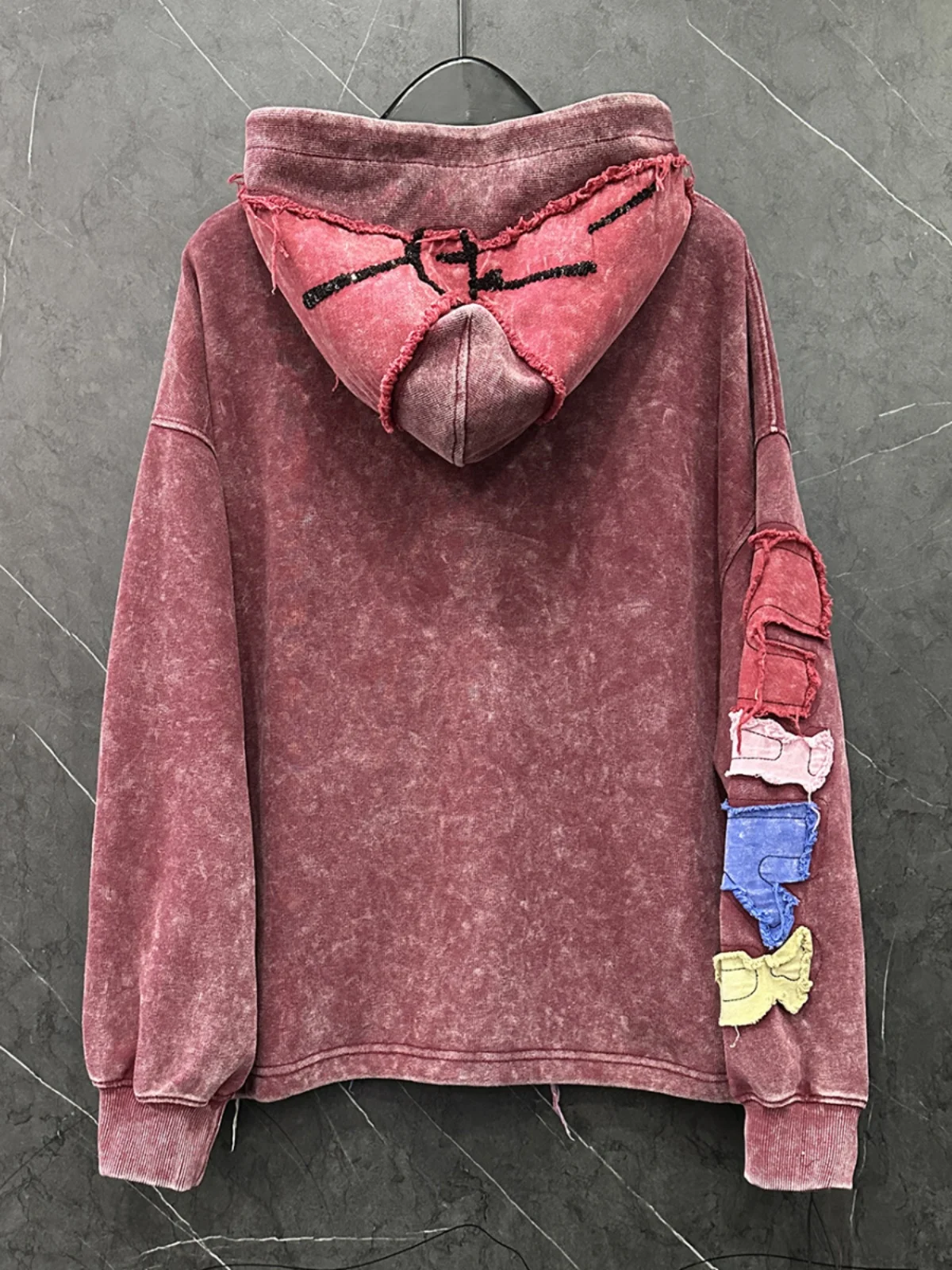 

2025New Heavy Industry Patch Embroidered Hooded Sweatshirts Women's Loose Sweet Pullover Top Anime Hoodie Oversized Hoodie
