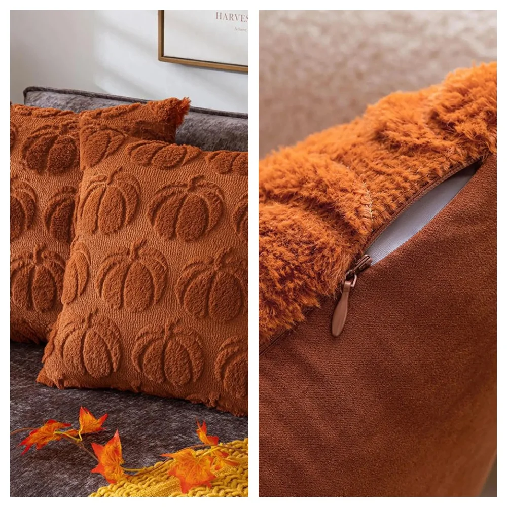 

Throw Pillow Cover Square Pillow Cases Useful Home Textile Colorful Pillowcase Cute Pumpkin Decor Halloween Items Cushion Cover
