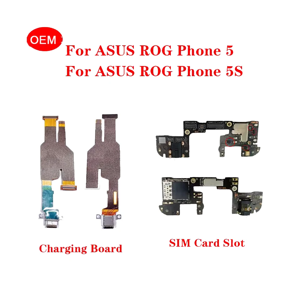 OEM For ASUS ROG Phone 5 ROG 5S ZS673ks Type-C USB Charging Port Dock SIM Reader Card Slot Mic Signal Earphone Jack Board