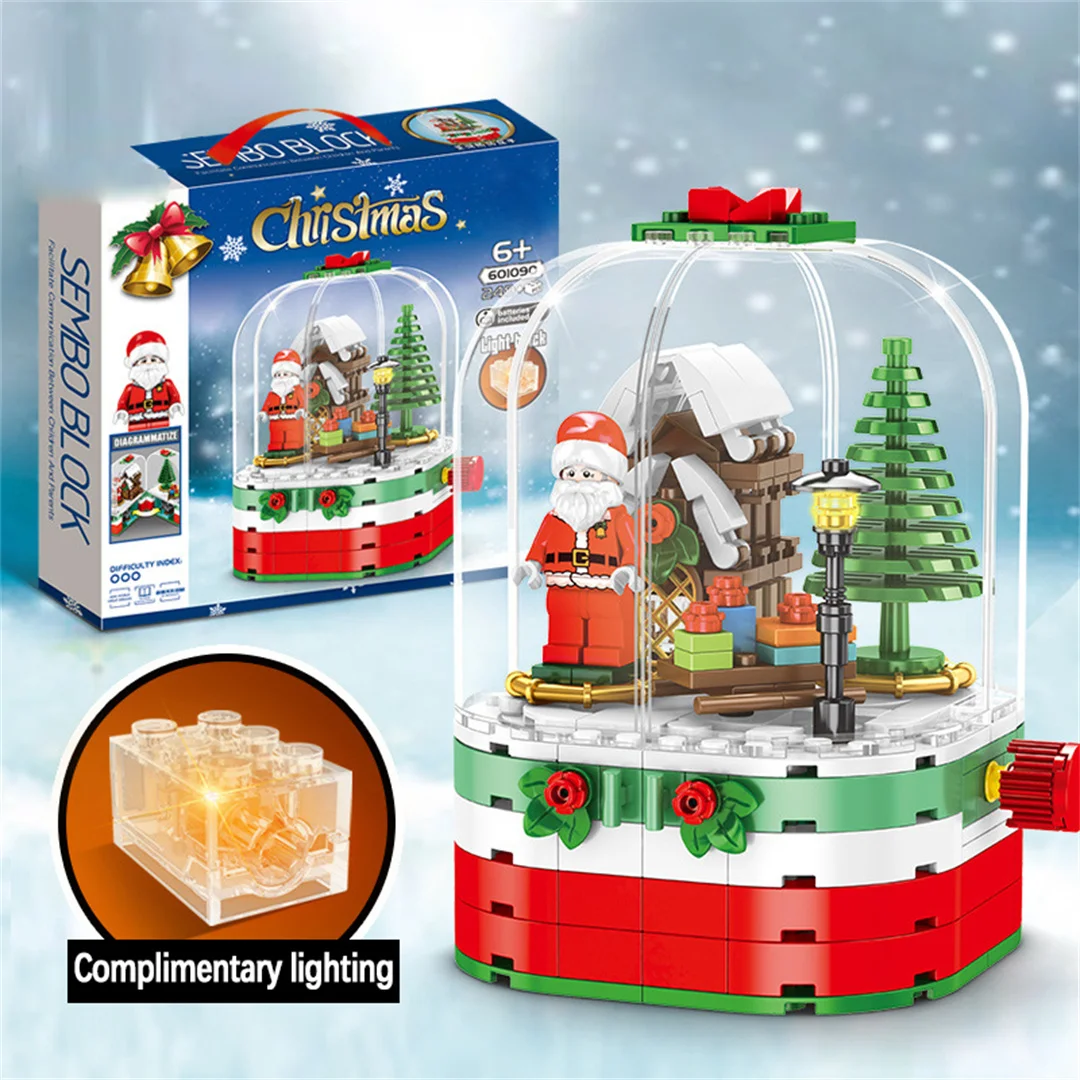 Papai Noel Casa Building Block para Crianças, Tecnologia Montagem, Desenho Eletrônico, High TechToys, Presentes de Natal, 249 PCs