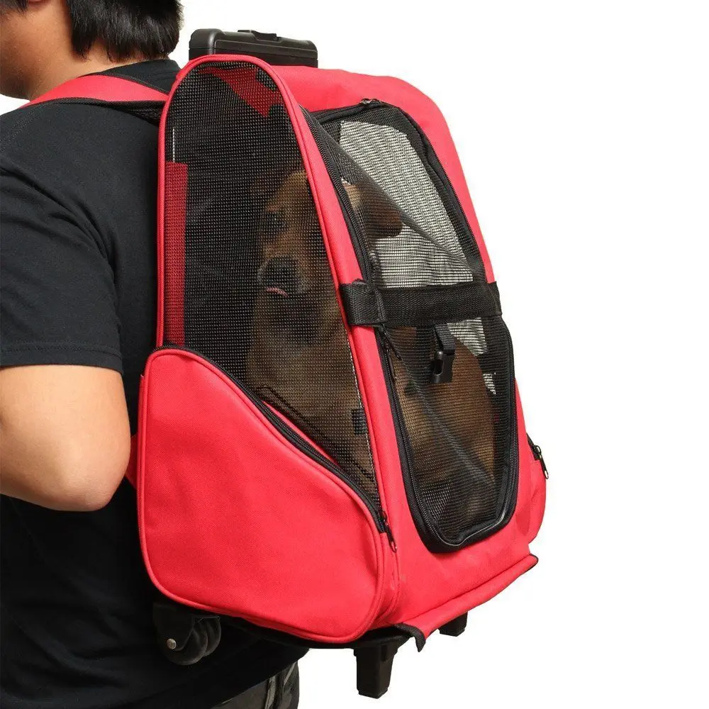 Portable Breathable Pet Trolley Carrier Large Capacity Travel Backpack for Cat Teddy Bichon Small Dogs