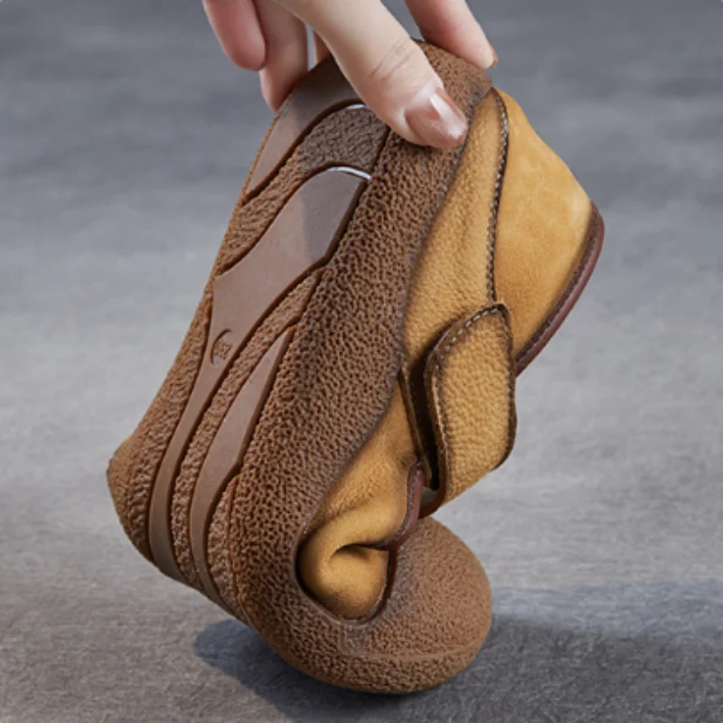 ZXRYXGS New 2026 Autumn Top Cowhide Full Real Leather Mom's Flat Shoes Fashion Casual Sneakers Women's Vulcanized Shoes Flats