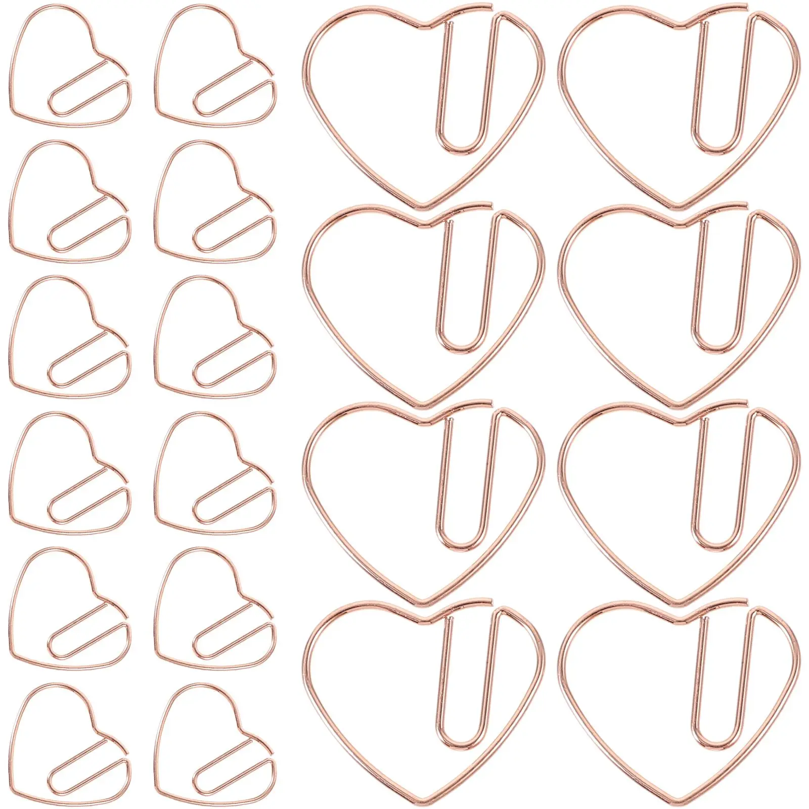 50 Pcs Document Clips File Crafts Decorative Paper for Metal Heart Shaped Paperclips