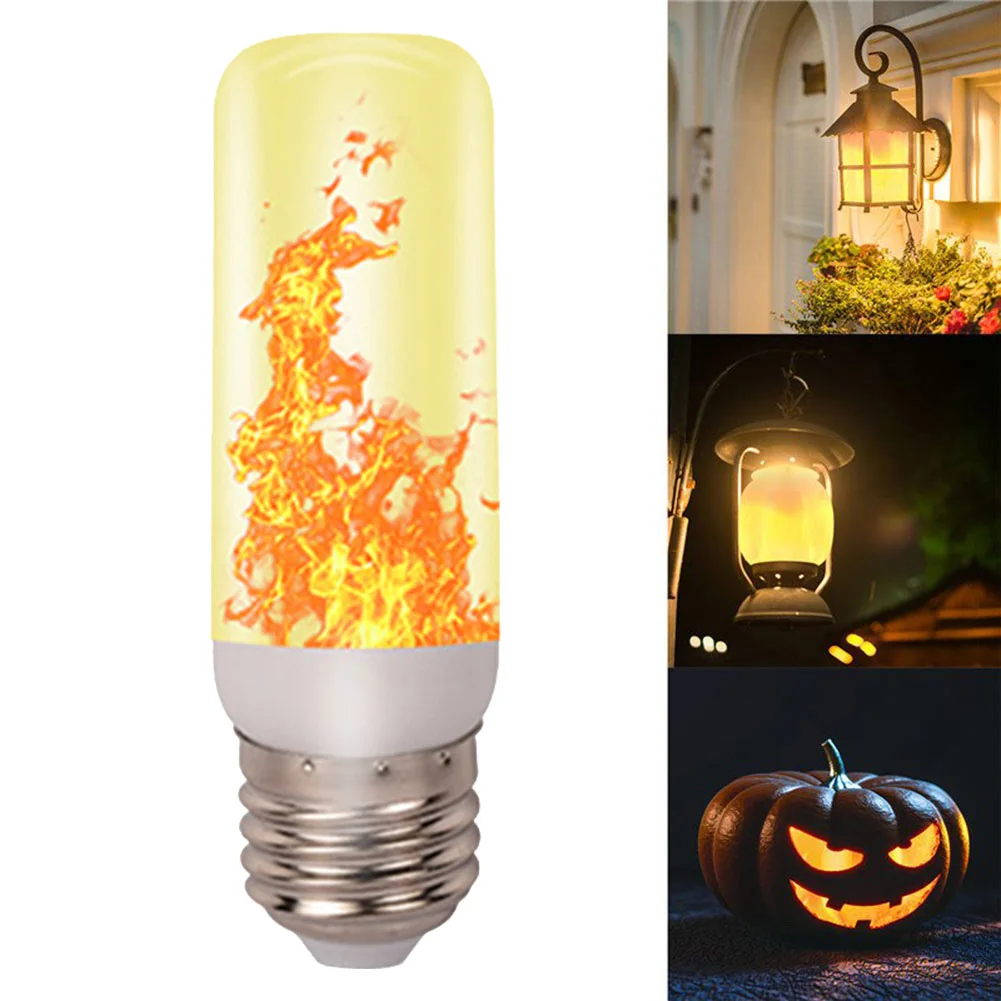 LED E27/E26 Bulb Simulation Flickering Flame Corn Lamp Bar KTV Festival Party Home Decoration Atmosphere Lighting Decor