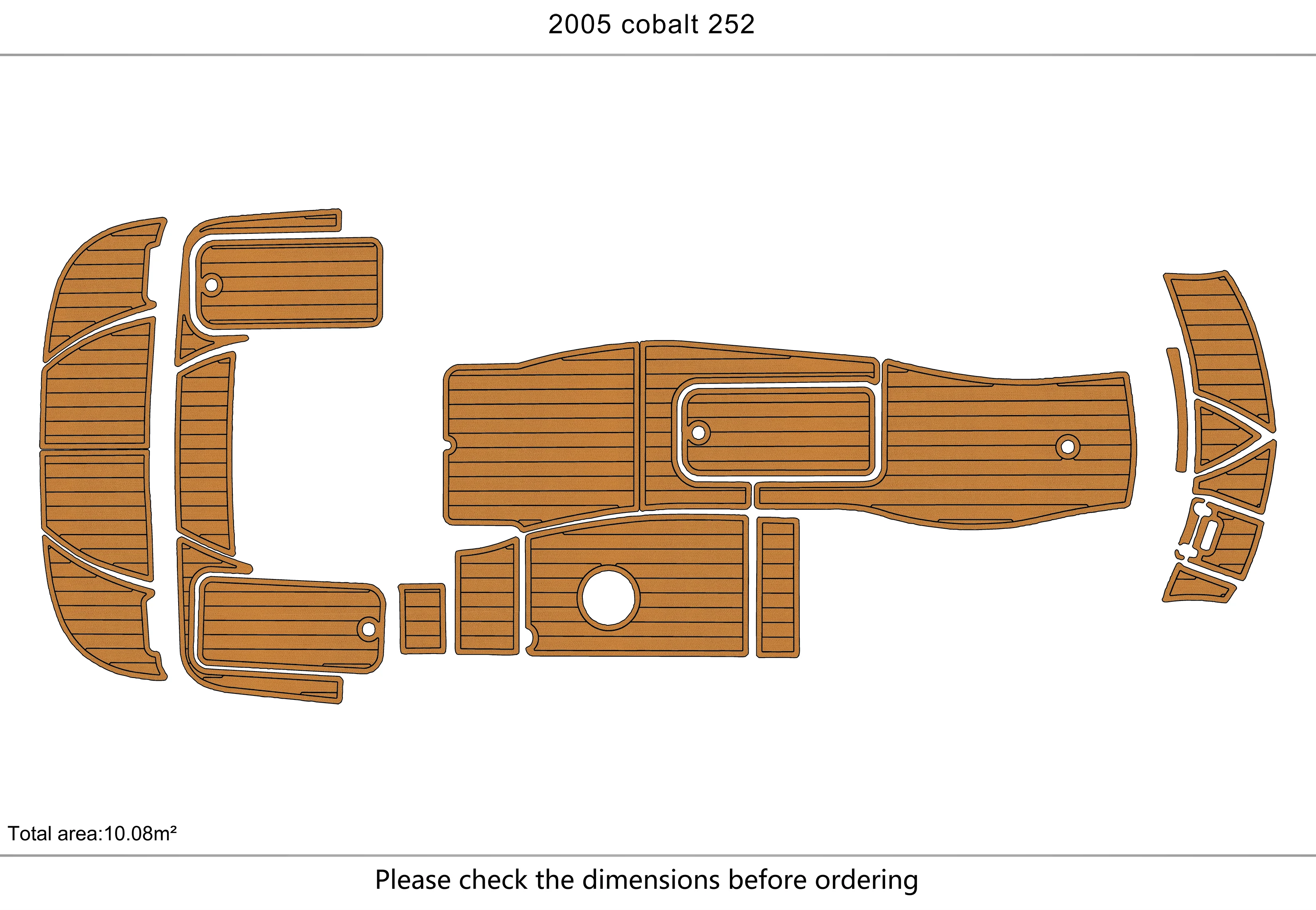 Eva foam Fuax teak seadek marine floor For 2008-2013 Bayliner 217 SD Cockpit Swim platform bow 1/4