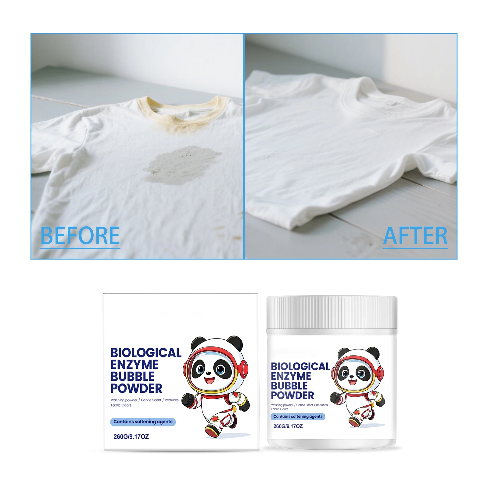 Household Laundry Powder Strong Cleaning Detergent for Clothes Biological Enzyme Washing Powder Strong Stain Removal Oil