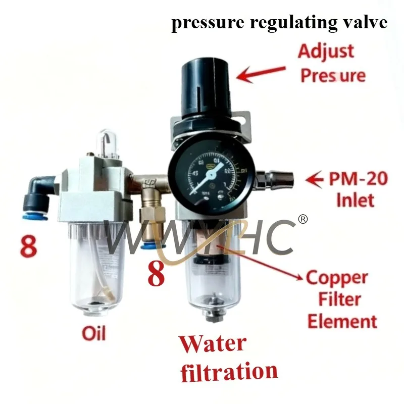 Suitable for Tire Removal Machine Parts Oil-water Separator Oil Mist Double Outlet Filter Tire Machine Pressure Regulating Valve