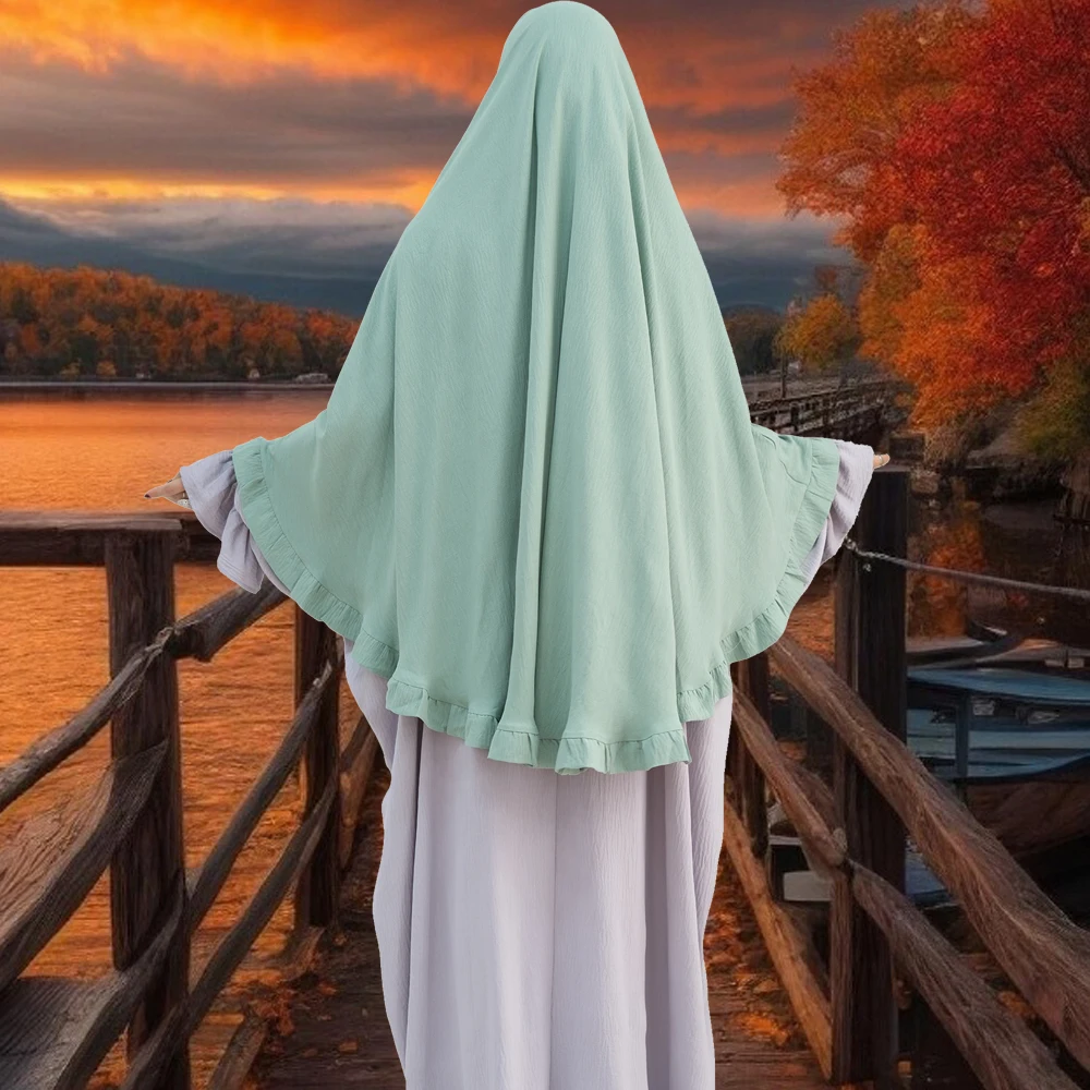 

Однослойная мусульманская абайя для женщин, длинный химар, хиджаб, накидка для молитвы, исламская арабская одежда, бурка, головной убор