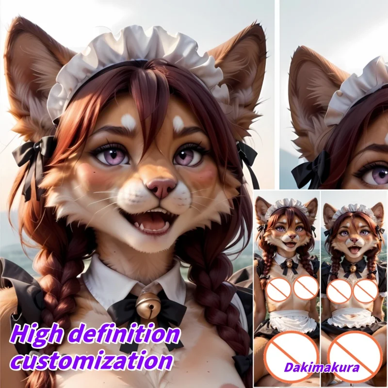 

Dakimakura Anime Pillow Case Animal Orcs Miss Fox Double-sided Print Of Life-size Body Pillowcase Gifts Can be Customized