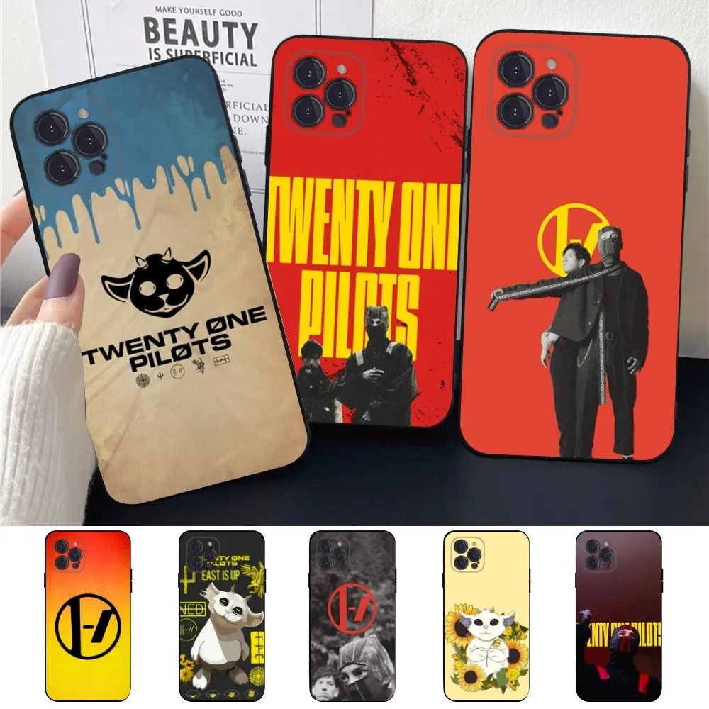 T-Twenty one pilots  Phone Case For Apple iPhone 15,14,13,12,11,XS,XR,X,8,7,Pro,Max,Plus,mini Silicone Black Cover