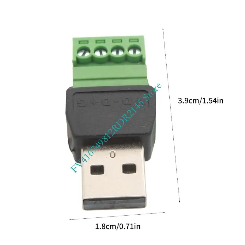 B2EF USB2.0 Screw Terminals Block Adapter DIY USB2.0 Connectors Stable Transfer