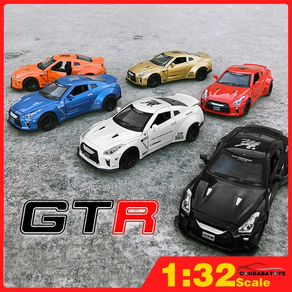 

Scale 1/32 Nissan GTR Supercar Metal Diecast Alloy Toys Cars Model For Boys Children Kids Pull Back Vehicles Hobby Collection