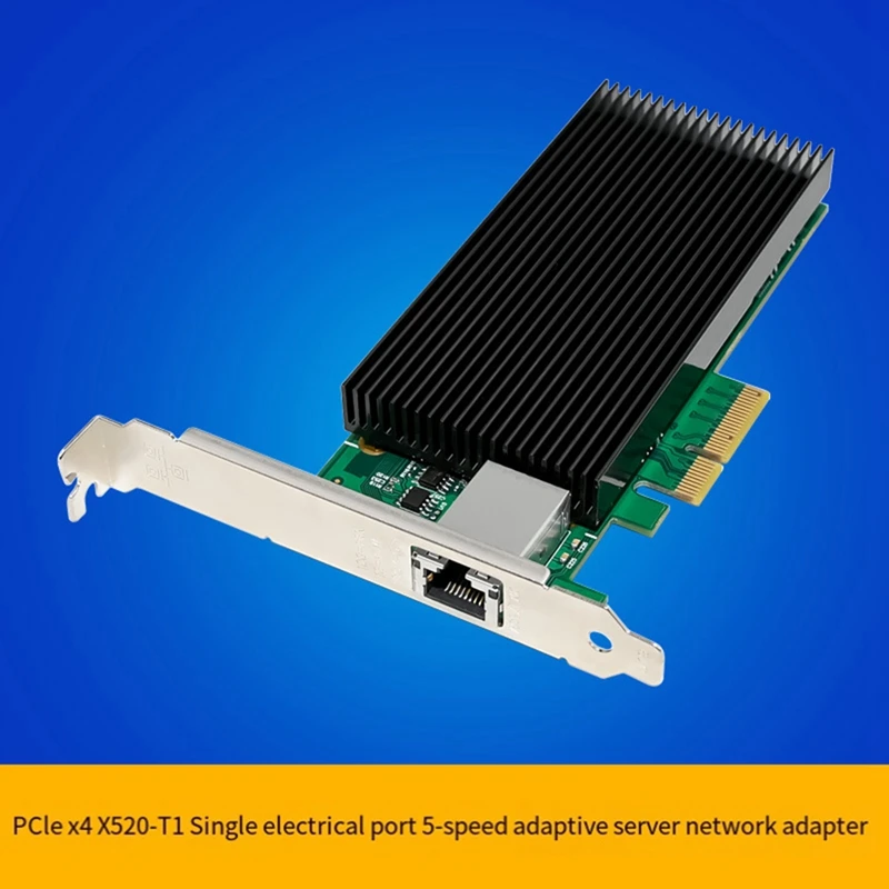 Single Port Network Card ST7450 X520-T1 Pcie X4 Single Port 5 Speed Adaptive Portable 10Gb/S Server NIC