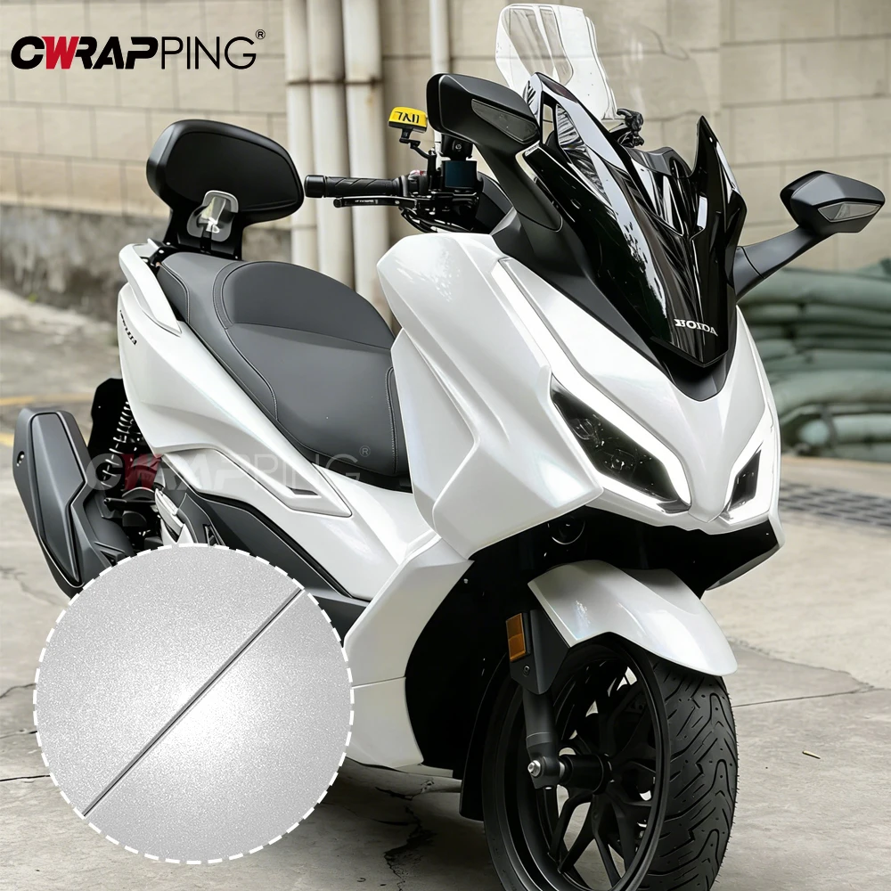 

Pearl White Automotive Vinyl for Motorcycle Glossy Car Accessories Waterproof Self-adhesive PET Car Decals and Graphics Sticker