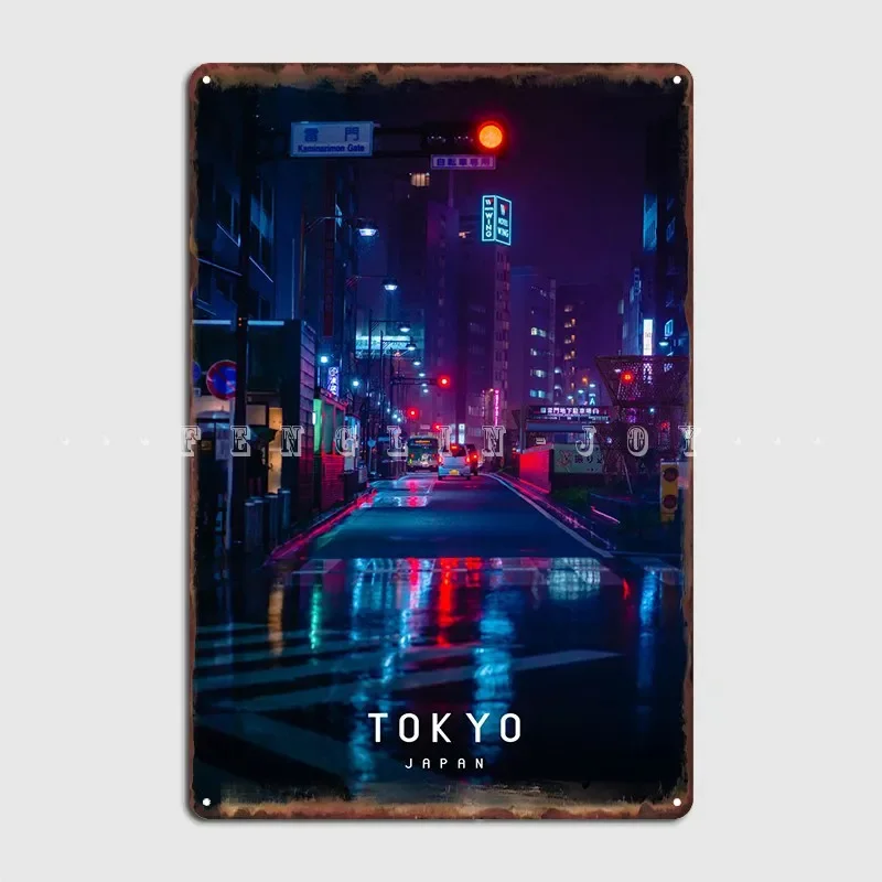 Tokyo Metal Plaque Poster Club Wall Printing Wall Plaque Tin Sign Poster