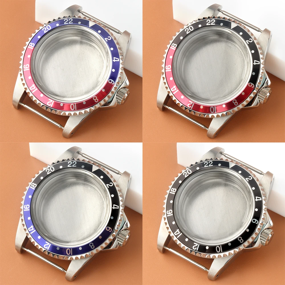 

For GMT 39.5mm Case NH35 Round Sapphire Glass Watch Case Fit SUB NH35 NH36 Movement 28.5mm Dial 316L Stainless Steel Watch Parts
