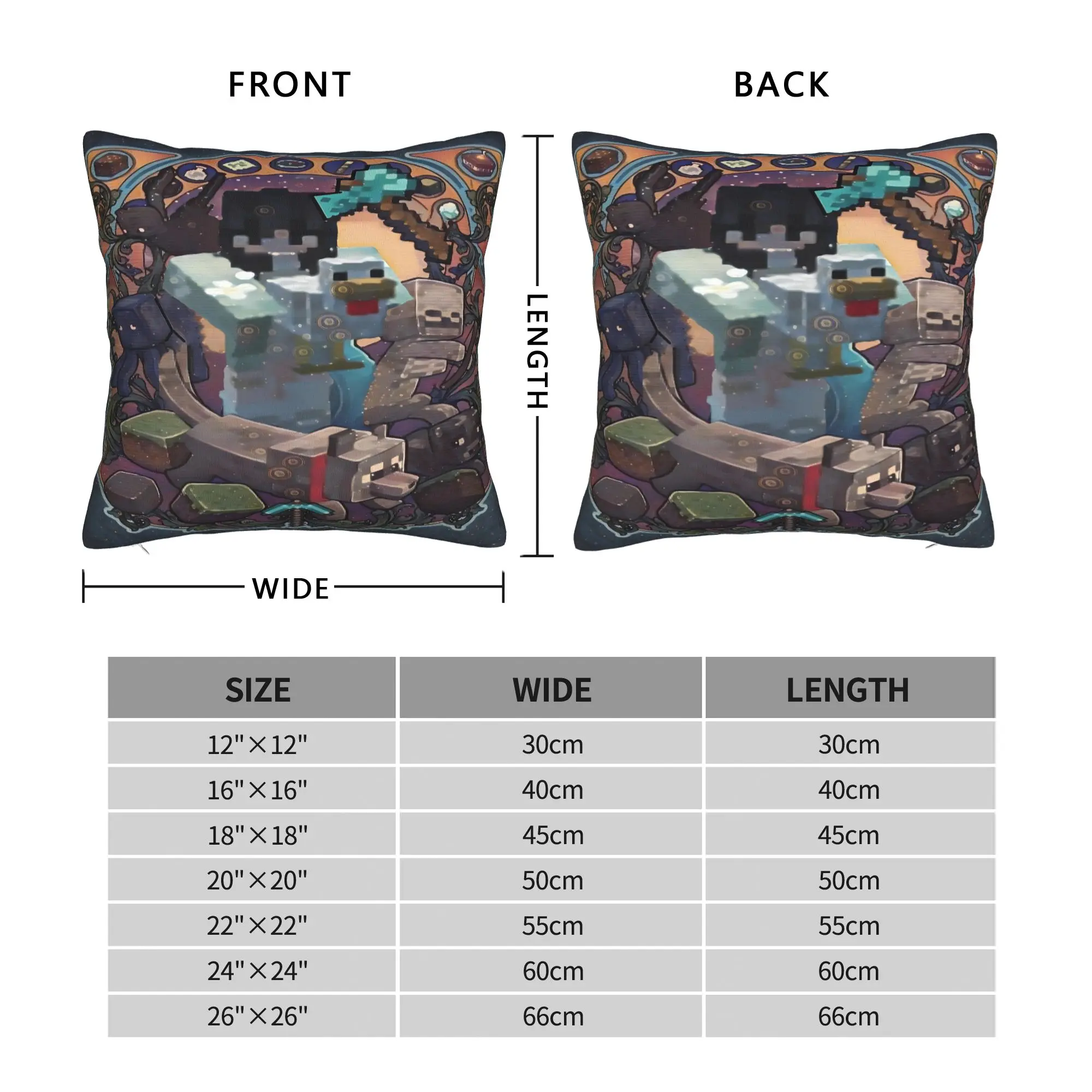 Game M-Minecrafts Pillowcases  Kawaii Pillow Case For Sofa Home Decor Soft Pillow Cover