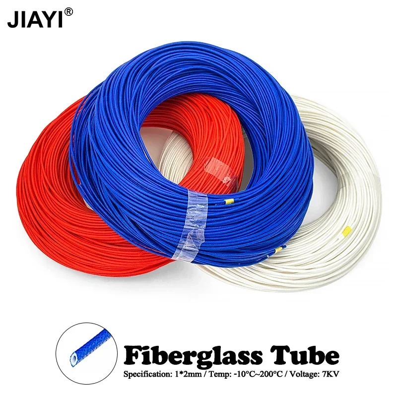 2/5M External Glass Fiber Internal Silicone Braided Sleeve Insulation High Temperature Resistant Wire Sheath Protective Hose