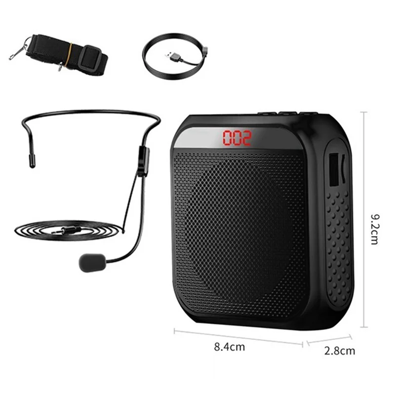 5X Portable Voice Amplifier Microphone Headset, Rechargeable Voice Amplifier For Teachers,Training,Tour Guide-B