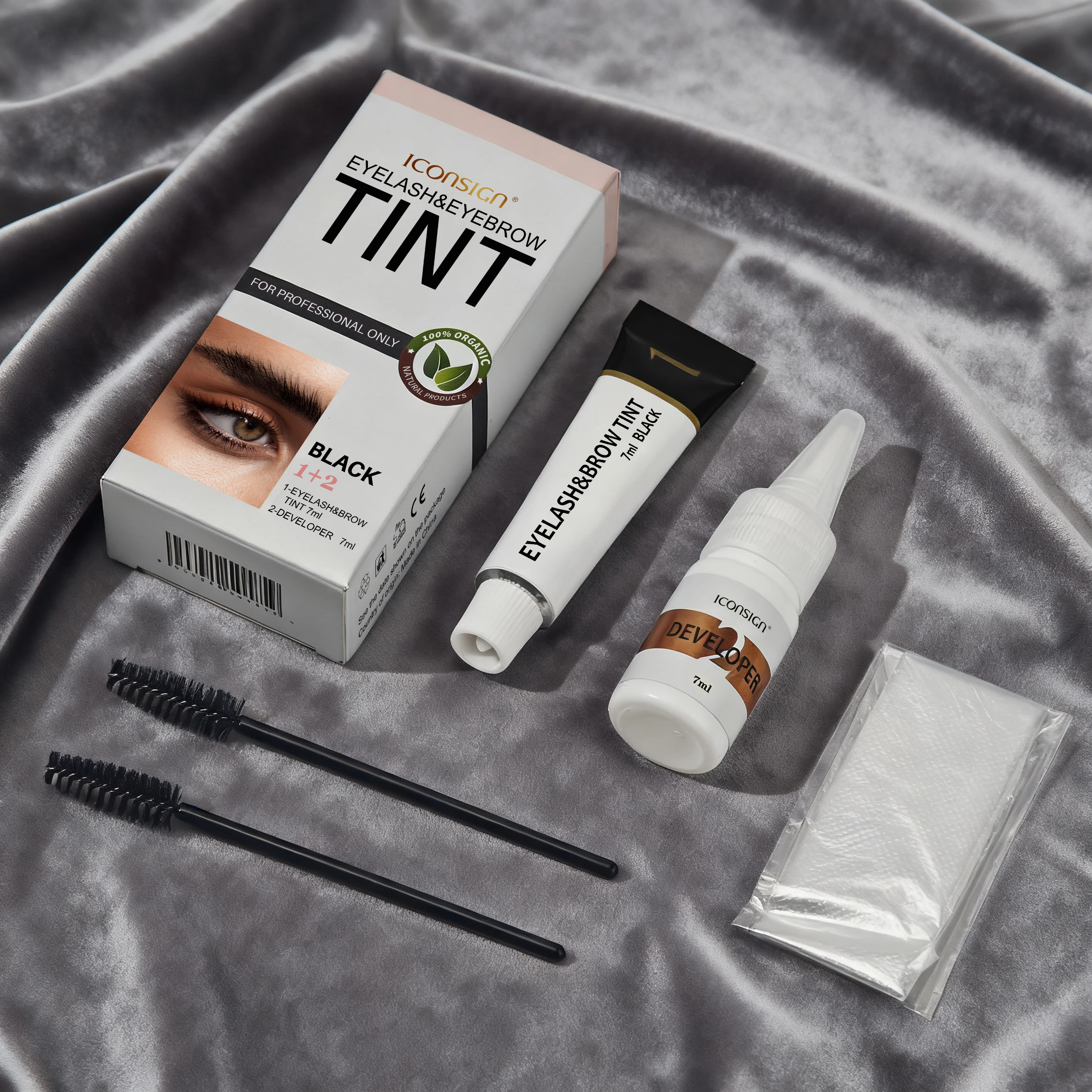 Set di tinta per ciglia per sopracciglia mascara semipermanente Set di tinta per sopracciglia e ciglia impermeabili in 3 colori Impermeabile e resistente al sudore